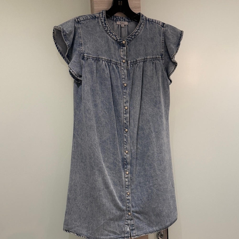Rails Light Blue Button-Down Mini Dress
